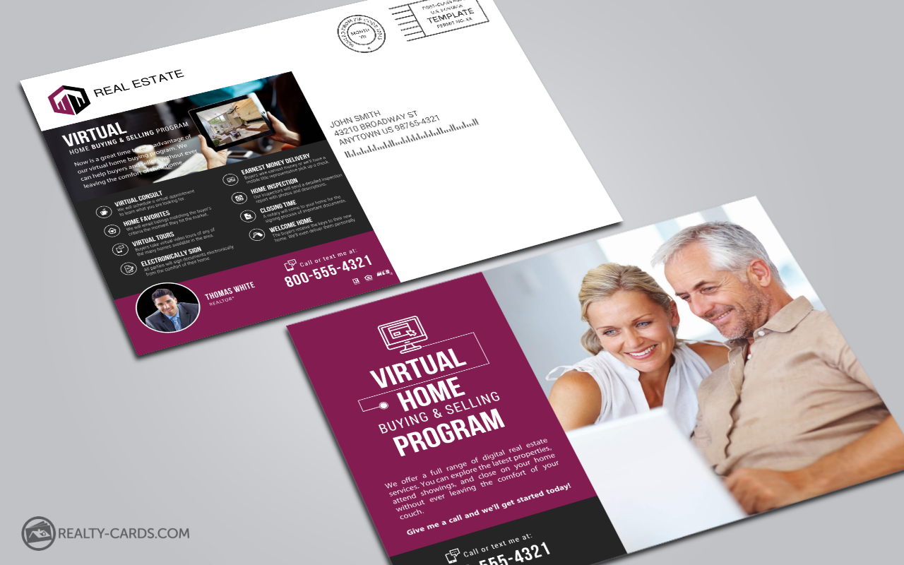 Virtual Home Buying & Selling Marketing Postcards