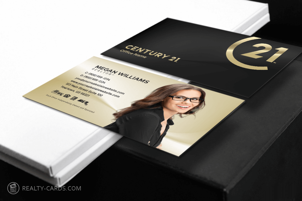 Gold Foil Realty Business Card for Century 21 Agents