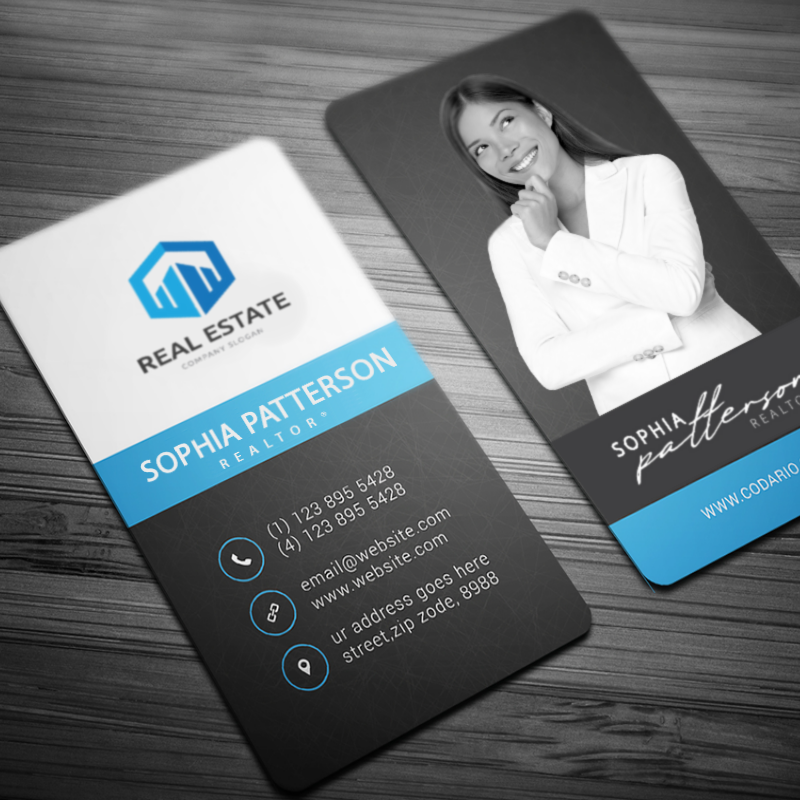 Premium Rounded Corner Real Estate Business Cards